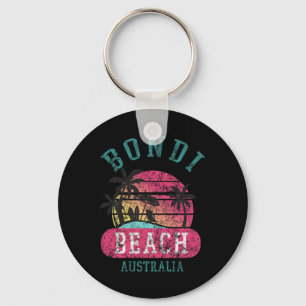 Retro Cool Bondi Beach Australia Beaches Distresse Key Ring