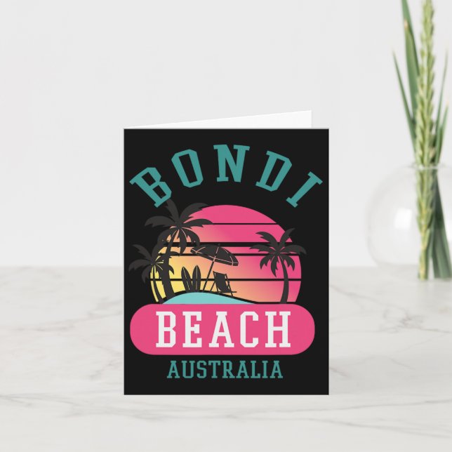 Retro Cool Bondi Beach Original Australia Beaches  Card (Front)