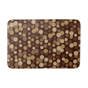Retro Cool Brown Dots Bathroom Rug Bath Mat