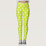 Retro Cool Chic Green Polka Dots Pattern Fashion Leggings<br><div class="desc">Custom, retro, cool, cute, chic, stylish, trendy, breatheable, hand sewn, white polka dots on light green pattern womens full length fashion travel workout sports yoga gym running leggings pants, that stretches to fit your body, hugs in all the right places, bounces back after washing, and doesn't lose their shape on...</div>