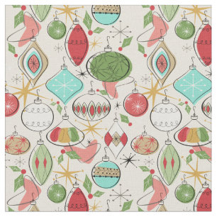 Retro cool Christmas Ornaments Fabric