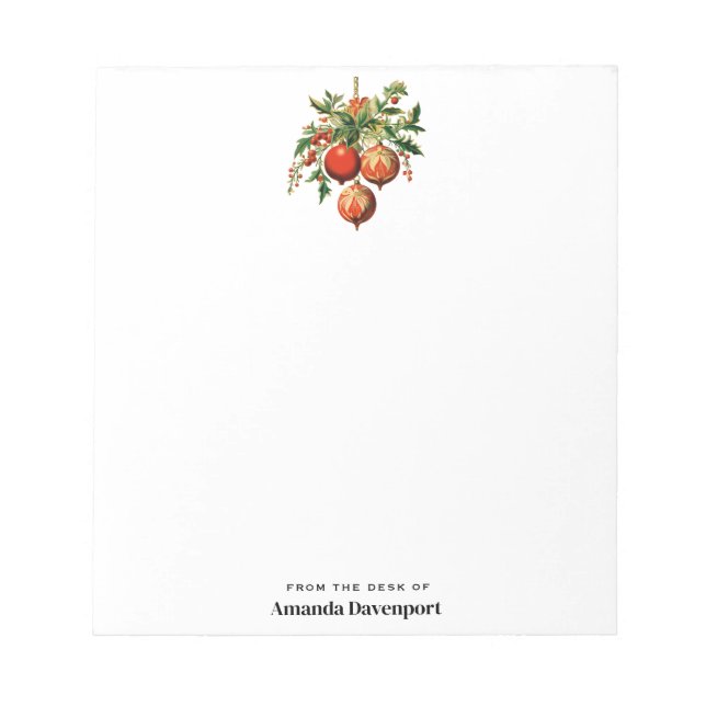 Retro Cool Christmas Tree Decorations Notepad (Front)