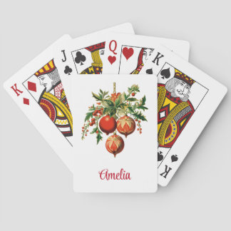 Retro Cool Christmas Tree Decorations Playing Cards