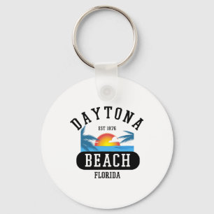 Retro Cool Daytona Beach Mens Womens Florida Beach Key Ring
