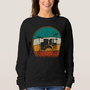 Retro Cool Drummer Drum Set Drum Player vintage dr Sweatshirt