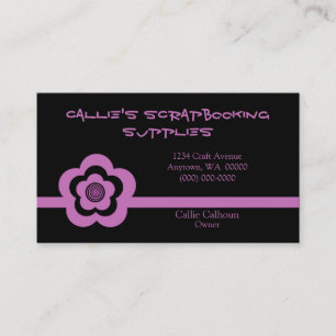 Retro Cool Flower Business Card, Lavender Card