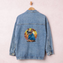 Retro Cool French Bulldog Denim Jacket