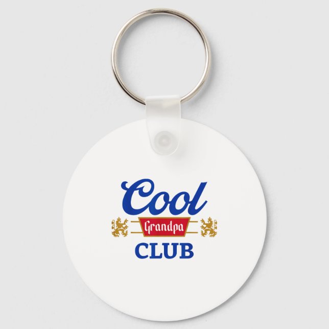 Retro Cool Grandpa Club Family Matching Father's D Key Ring (Front)