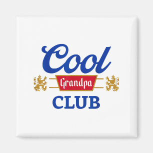 Retro Cool Grandpa Club Family Matching Father's D Magnet