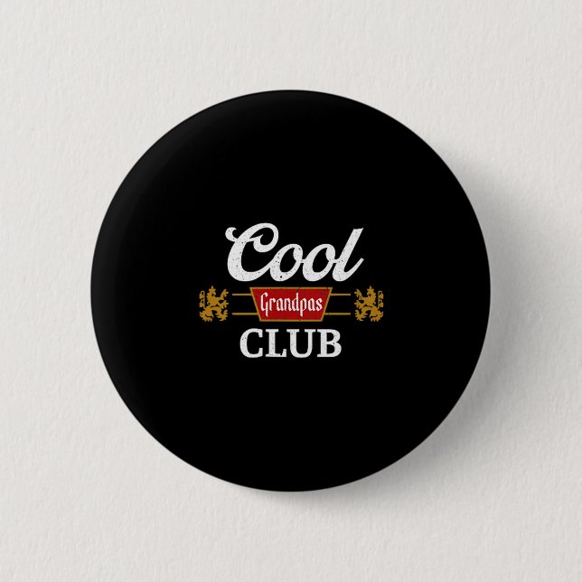 Retro Cool Grandpas Club Family Matching Father's  6 Cm Round Badge (Front)