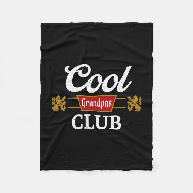 Retro Cool Grandpas Club Family Matching Father's  Fleece Blanket (Front)