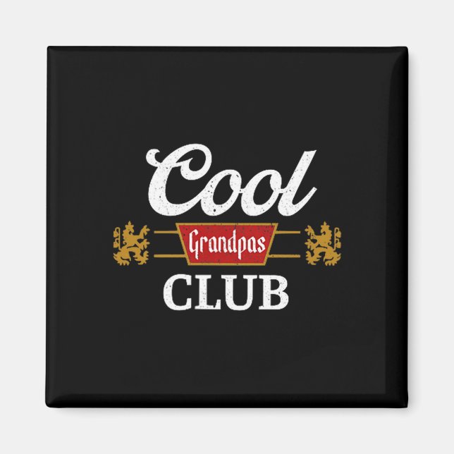 Retro Cool Grandpas Club Family Matching Father's  Magnet (Front)