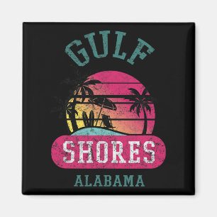 Retro Cool Gulf Shores Original Alabama Beach Grap Magnet