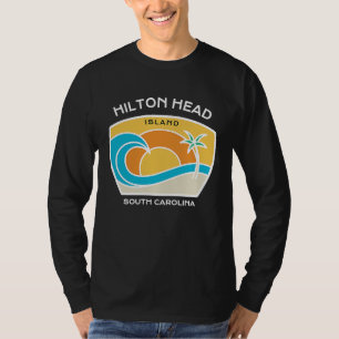 Retro Cool Hilton Head Island SC Beach Palm Tree O T-Shirt