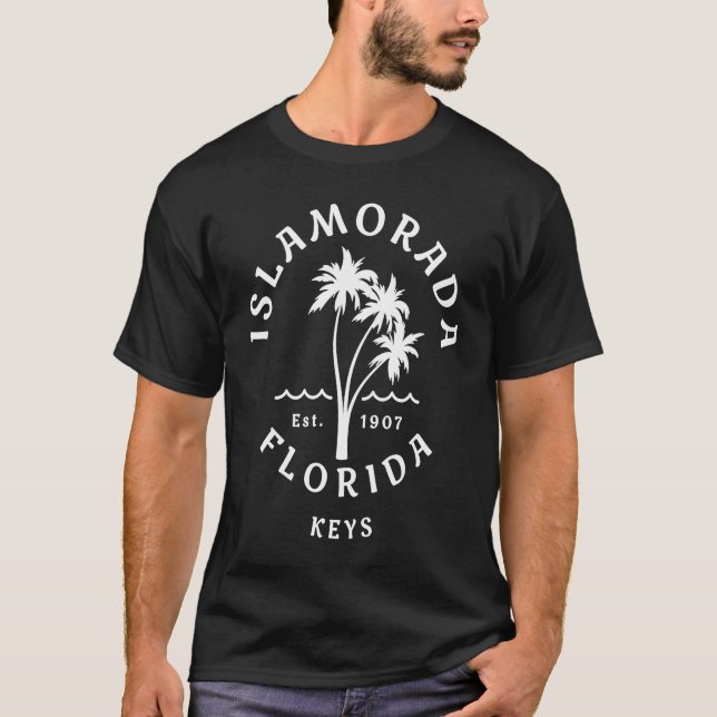 Retro Cool Islamorada Original Florida Palm Tree N T-Shirt (Front)