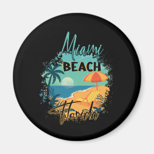 Retro Cool Miami Florida Beach Summer Vacation Magnet