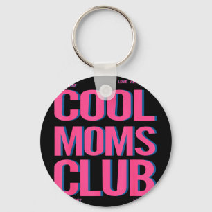 Retro cool moms club happy mother's day mama mum key ring