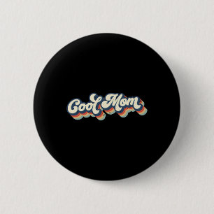 Retro Cool Moms Club Mum Life Funny Mothers Day 6 Cm Round Badge