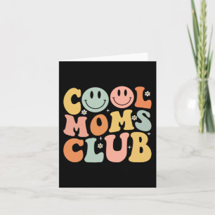 Retro Cool Moms Club Mum Smile Happy Face Mothers Card
