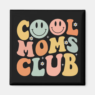 Retro Cool Moms Club Mum Smile Happy Face Mothers  Magnet