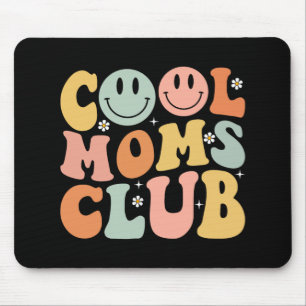 Retro Cool Moms Club Mum Smile Happy Face Mothers Mouse Pad