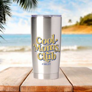 Retro Cool Moms Club Typography Minimal Vintage  Insulated Tumbler