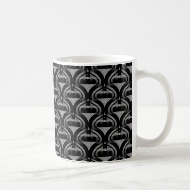 Retro Cool Mug, Black and Grey Coffee Mug (Right)