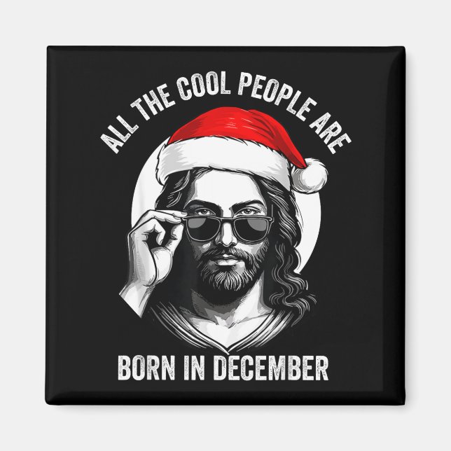Retro Cool People Are Born In December Christian C Magnet (Front)