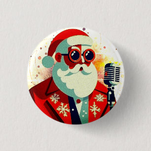 Retro Cool Santa 3 Cm Round Badge