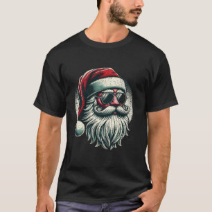 Retro Cool Santa Claus with Sunglasses Christmas T-Shirt