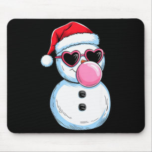 Retro Cool Snowman With Sungles Christmas Blowing  Mouse Pad