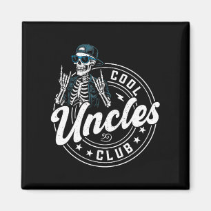 Retro Cool Uncles Club Funny Skeleton New Uncle Me Magnet