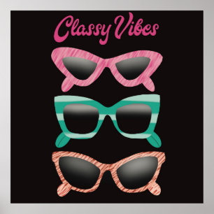 Retro Cool Vibes Sunglasses Art Poster