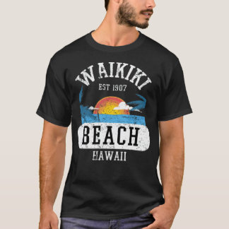 Retro Cool Waikiki Beach Hawaii Island beachball k T-Shirt