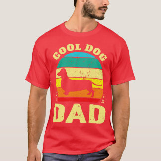 Retro Cool Weiner Dog Dad T-Shirt