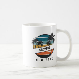 Retro Coopers Beach New York Surfboard Surfing _1 Coffee Mug