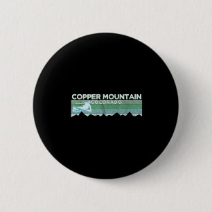 Retro Copper Mountain, Colorado Distressed Skiing  6 Cm Round Badge