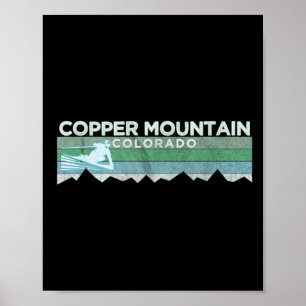 Retro Copper Mountain, Colorado Distressed Skiing Poster