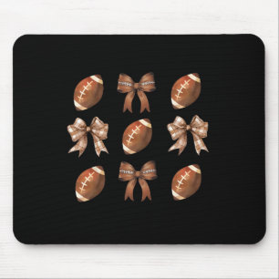 Retro Coquette Bow American Football Thanksgiving  Mouse Pad