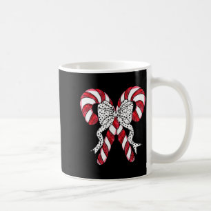 Retro Coquette Bow Candy Cane Christmas Season Wom Coffee Mug