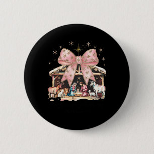 Retro Coquette Bow Christian Christmas Greatest Of 6 Cm Round Badge