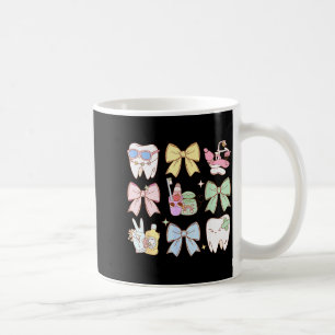 Retro Coquette Bow Dental Hygienist Teeth Dentist Coffee Mug