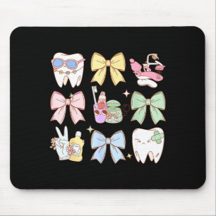 Retro Coquette Bow Dental Hygienist Teeth Dentist  Mouse Pad