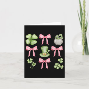 Retro Coquette Bow Irish Shamrock St Patricks Day  Card