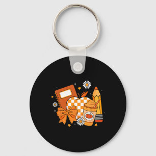 Retro Coquette Bow Pencil Teacher Fall Season Than Key Ring