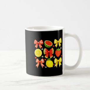 Retro Coquette Bow Watermelon Summer Vacation Coffee Mug