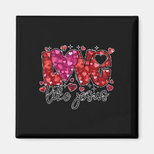 Retro Coquette Cross Love Like Jesus Valentines Magnet