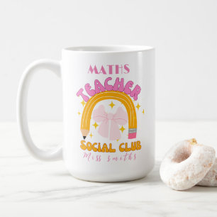 Retro coquette ribbon pencil math teacher  coffee mug