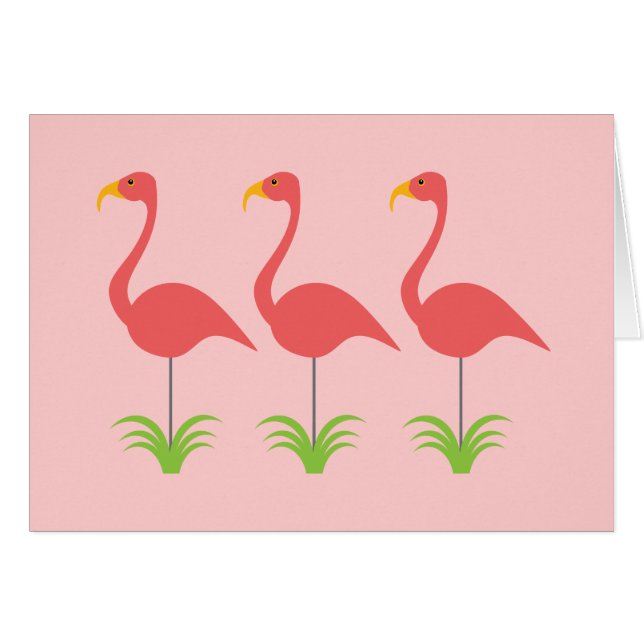 Retro Coral Pink Flamingos for Any Occasion (Front Horizontal)