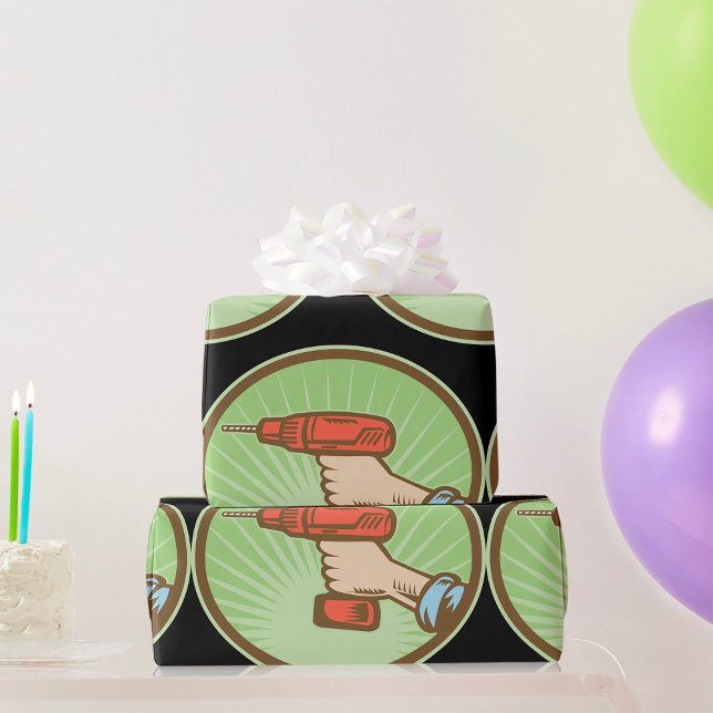 Retro Cordless Drill Wrapping Paper (Creator Uploaded)